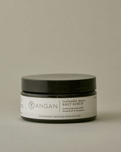 ANGAN Icelandic Moss Salt Scrub 300g — exfoliating body scrub with Arctic sea salt